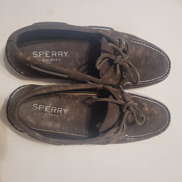 Sperry Top-Sider A/O 2-Eye Nubuck Brown Suede Boat Men's Hommes Shoe/Loafer 11.5 - Picture 7 of 11
